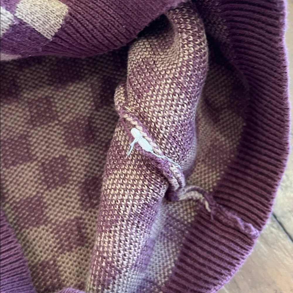 Pippin knit Purple Checkered Sweater and Leggings Set kids 12-18 months